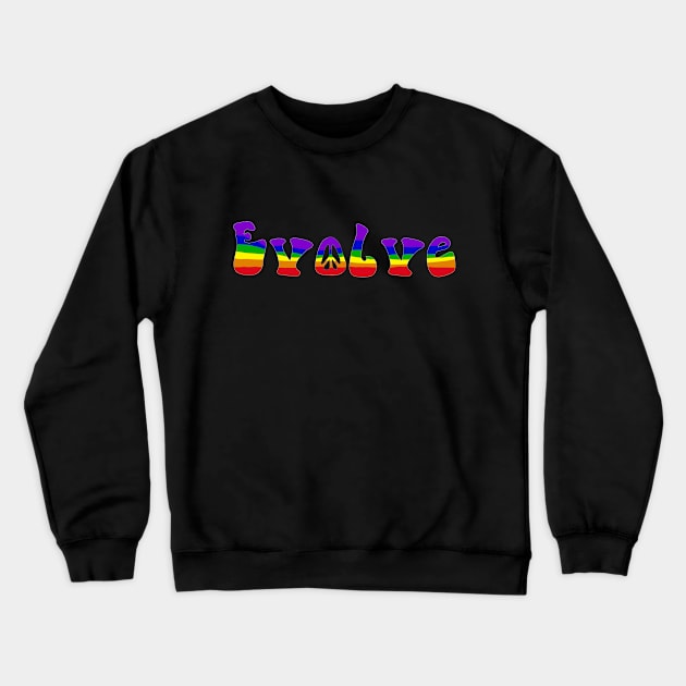 Evolve Rainbow Stripes Crewneck Sweatshirt by Slightly Unhinged